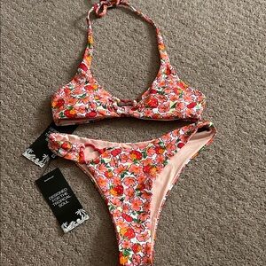 Blackbough Pink Floral Bikini Set Berry Cherry
